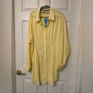 Ivory Coast Shirt Collar Open Front Dress